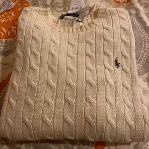 NWT, Ralph Lauren cable knit swearer, XL